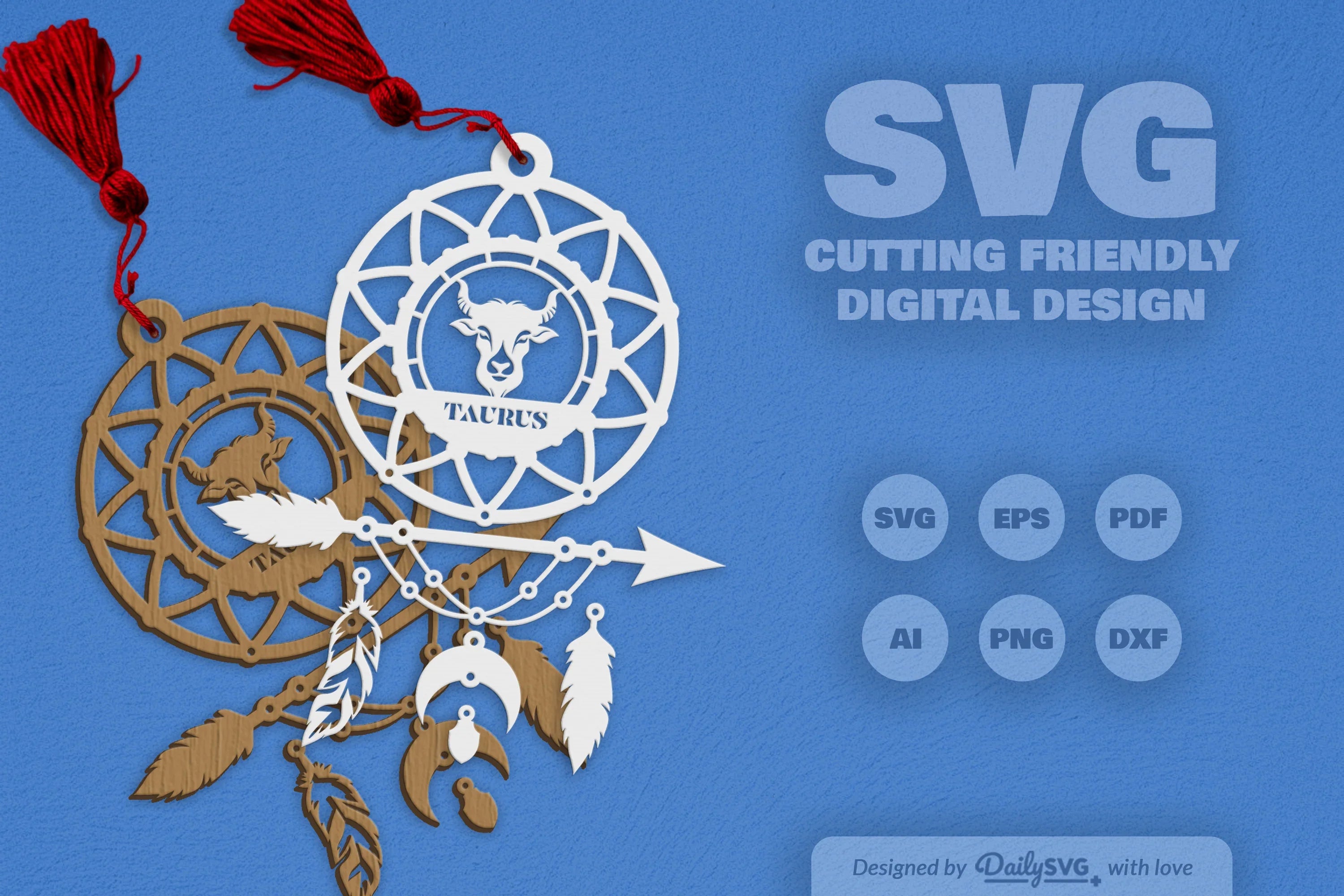 Taurus Dream Catcher Set SVG Bundle 2 - CraftNest - Digital Crafting and Art