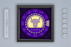 Taurus Zodiac 3D Shadow Box Papercut SVG Bundle - CraftNest - Digital Crafting and Art