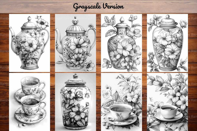 Tea Time Coloring Books - CraftNest - Digital Crafting and Art