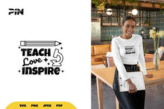 Teach Love Inspire Teacher SVG Bundle - CraftNest - Digital Crafting and Art