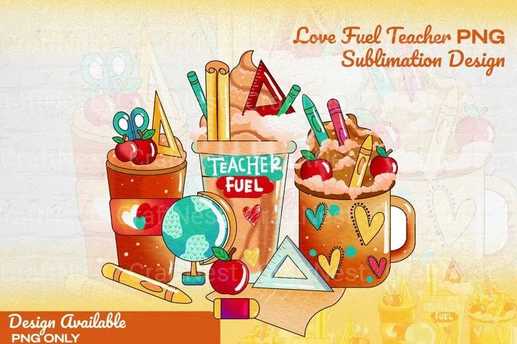 Teacher Fuel Coffee & Nurse Life Latte Clipart Bundle - CraftNest - Digital Crafting and Art