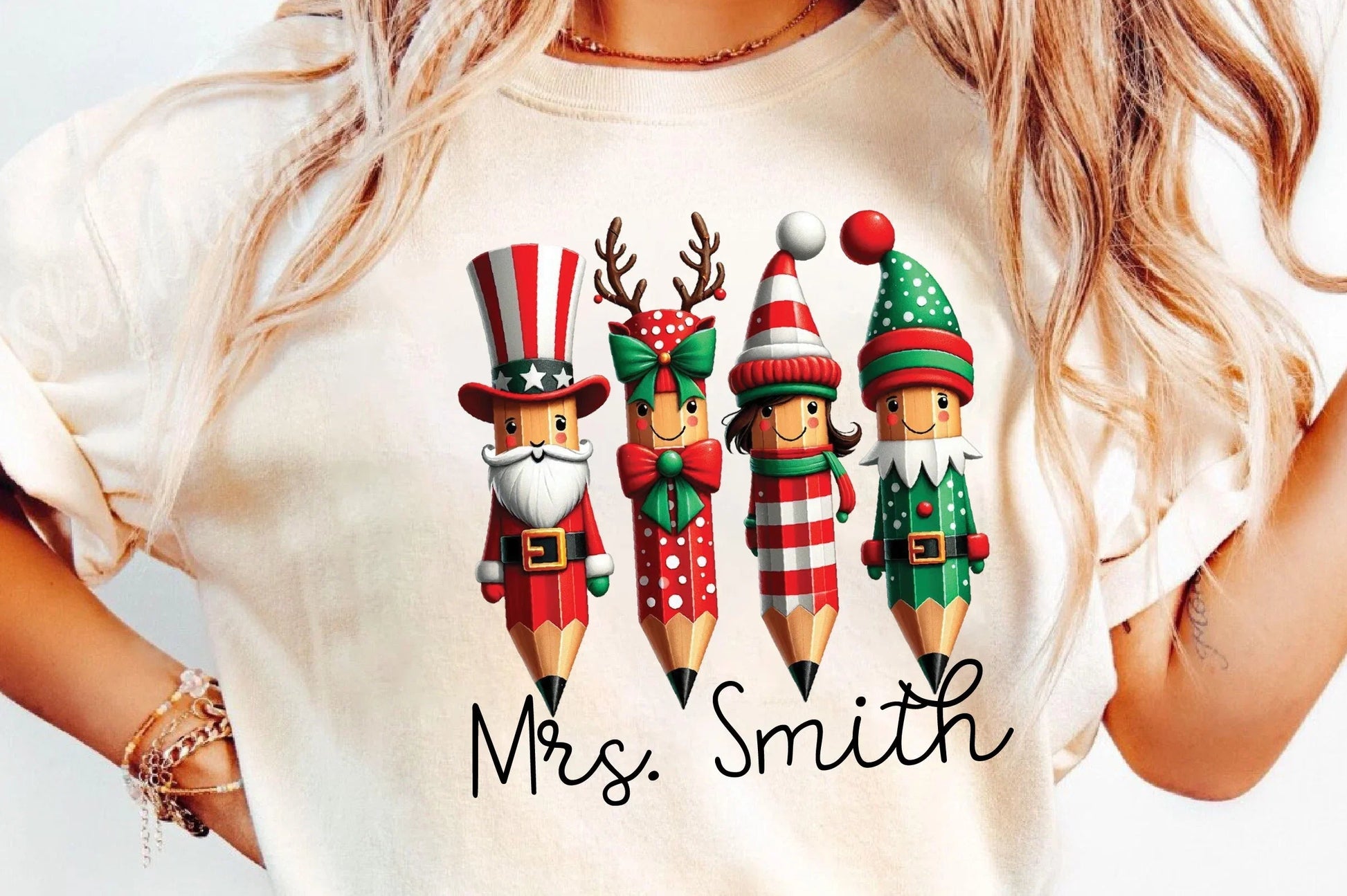 Teacher Pencil Christmas Coquette Clipart Bundle - CraftNest - Digital Crafting and Art