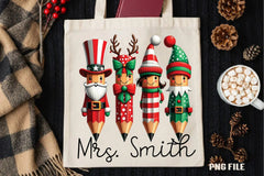 Teacher Pencil Christmas Coquette Clipart Bundle - CraftNest - Digital Crafting and Art