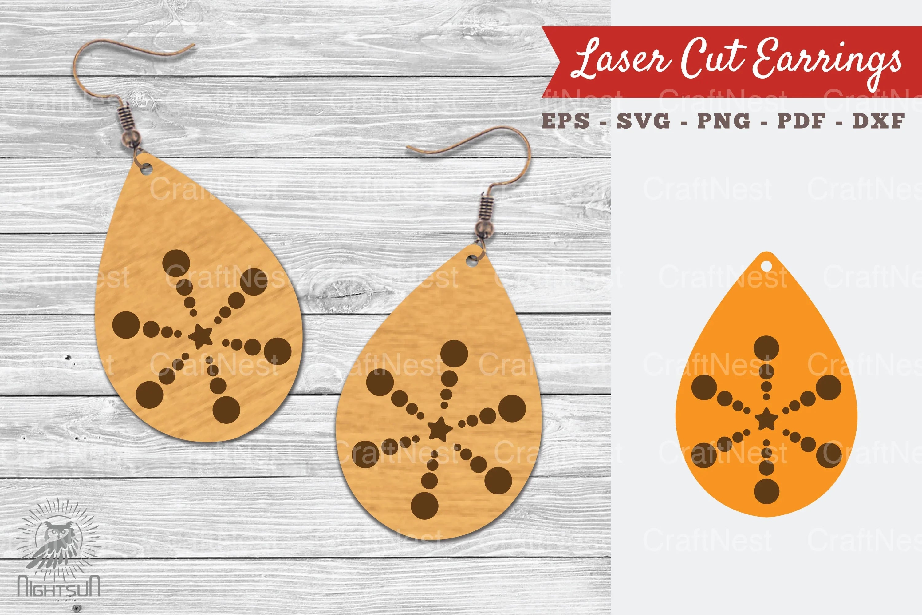 Tear Drop Laser Cut Earrings SVG Bundle - CraftNest - Digital Crafting and Art