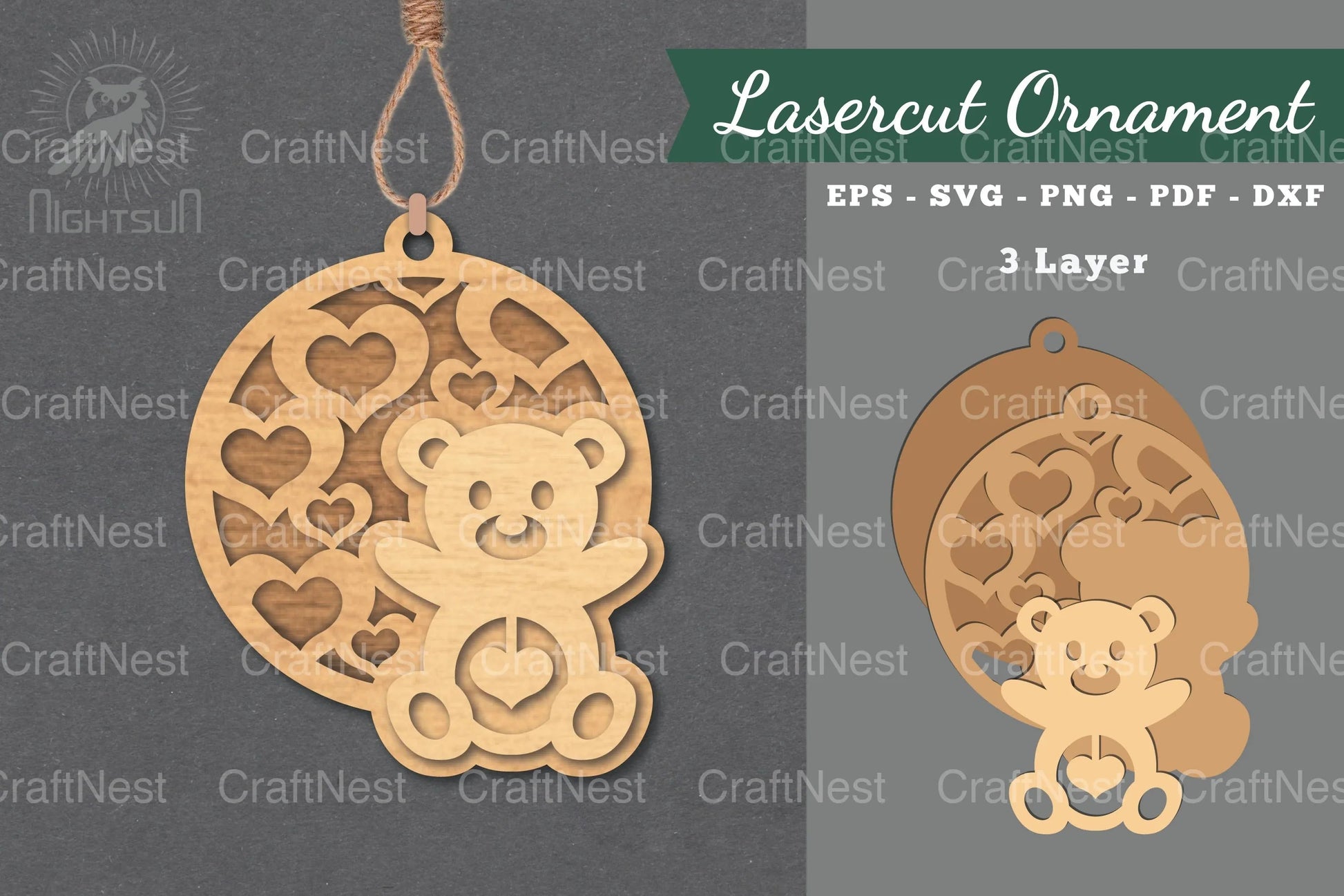 Teddy Bear Cut Ornament Clipart Bundle - CraftNest - Digital Crafting and Art