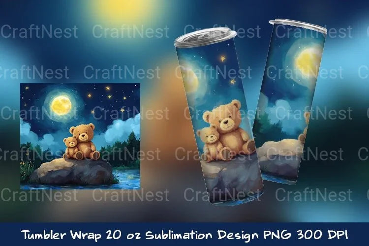 Teddy Bear Kids Tumbler Wrap - CraftNest - Digital Crafting and Art