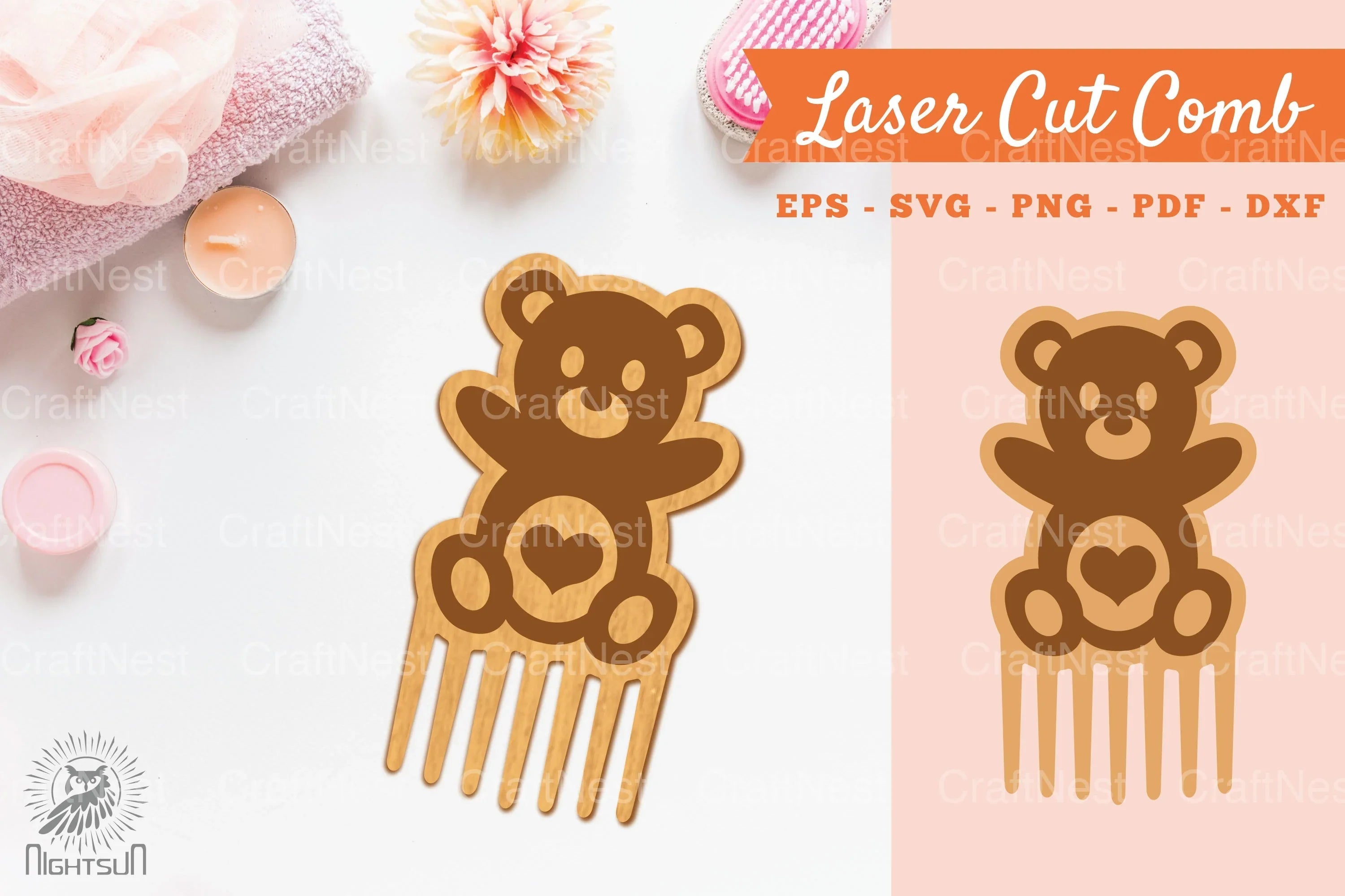 Teddy Bear Laser Cut Comb Clipart Bundle - CraftNest - Digital Crafting and Art