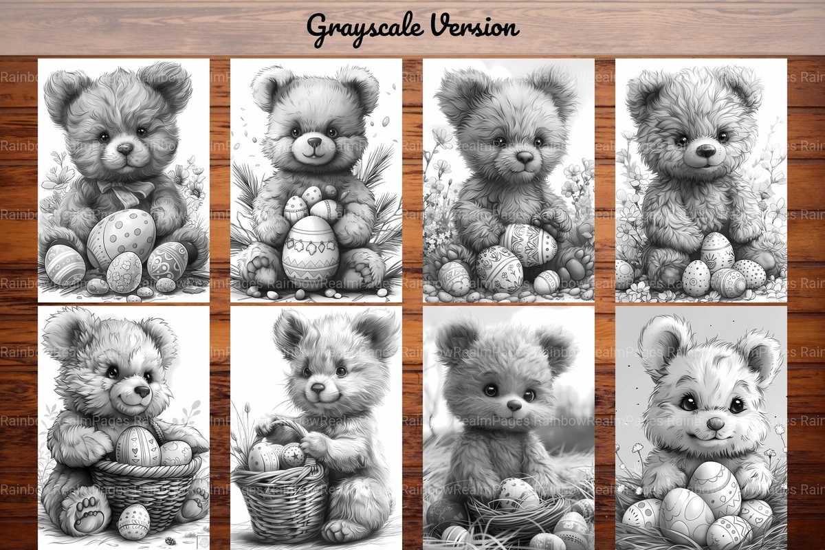 Teddy Bear Easter Coloring Books - CraftNest