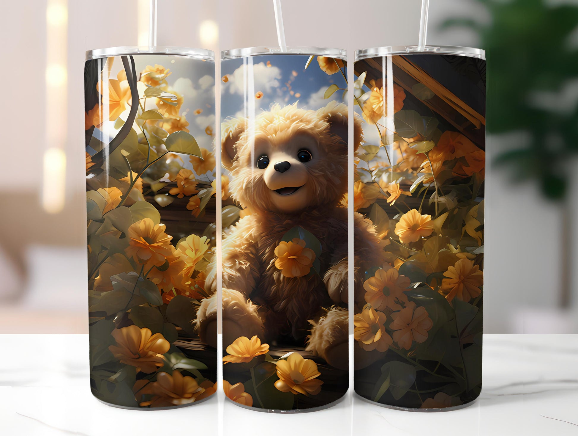 Teddy Bear Spring 1  Tumbler Wrap - CraftNest
