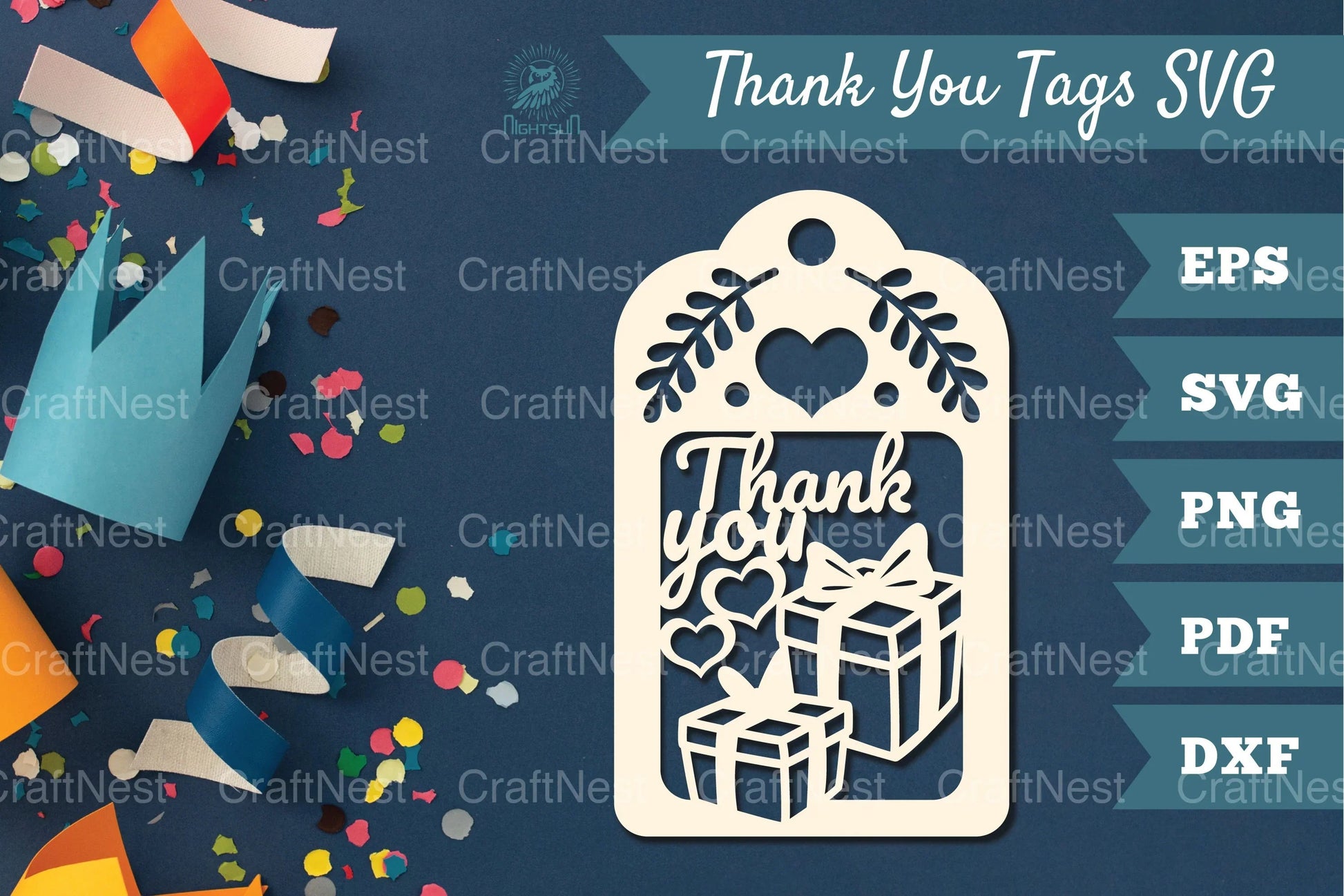 Birthday Thank You Tags SVG Bundle - CraftNest - Digital Crafting and Art
