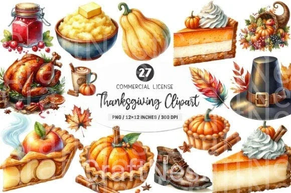 Thanksgiving Clipart Bundle 88 - CraftNest - Digital Crafting and Art