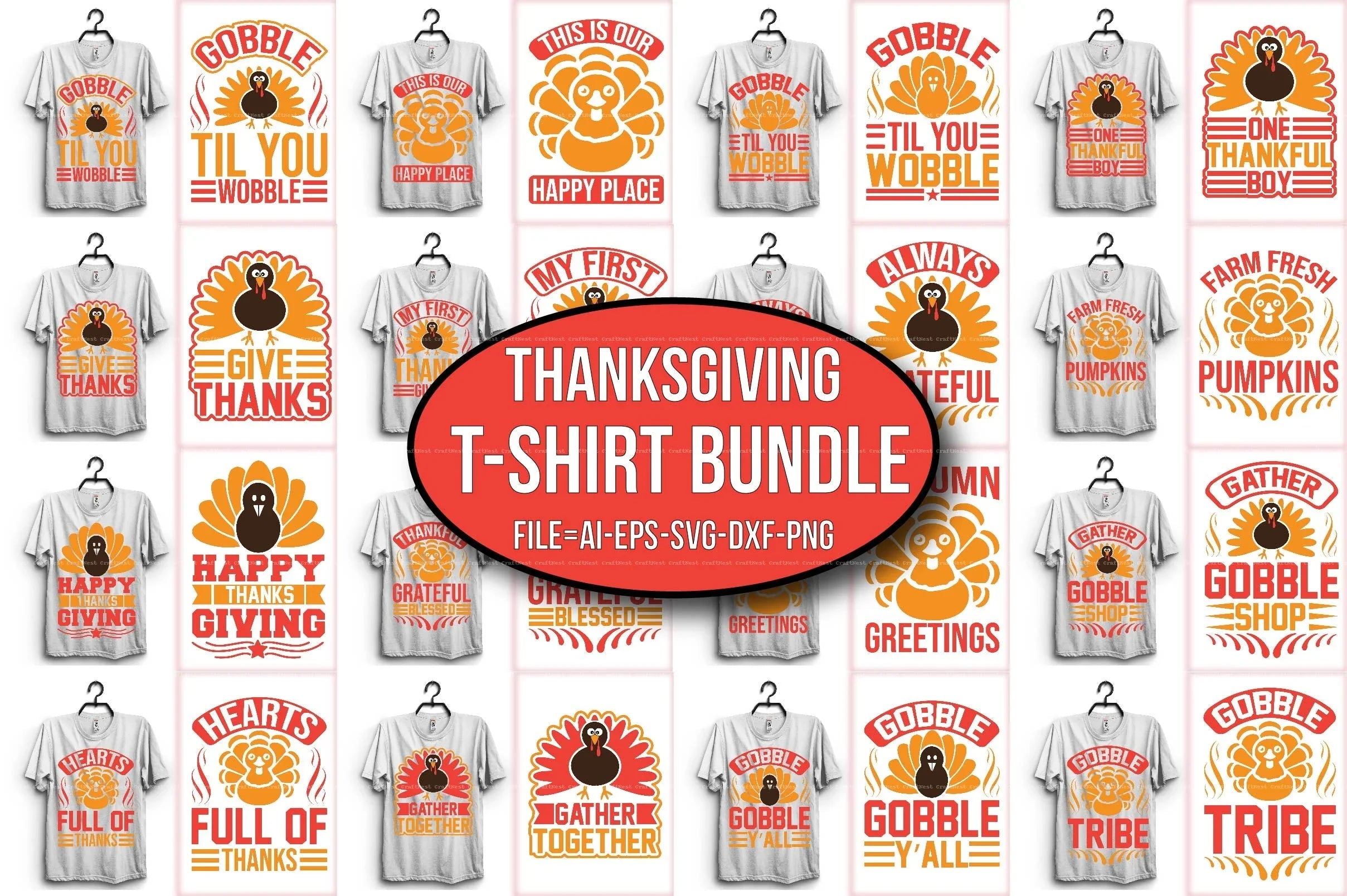 Thanksgiving T-Shirt Design SVG Bundle