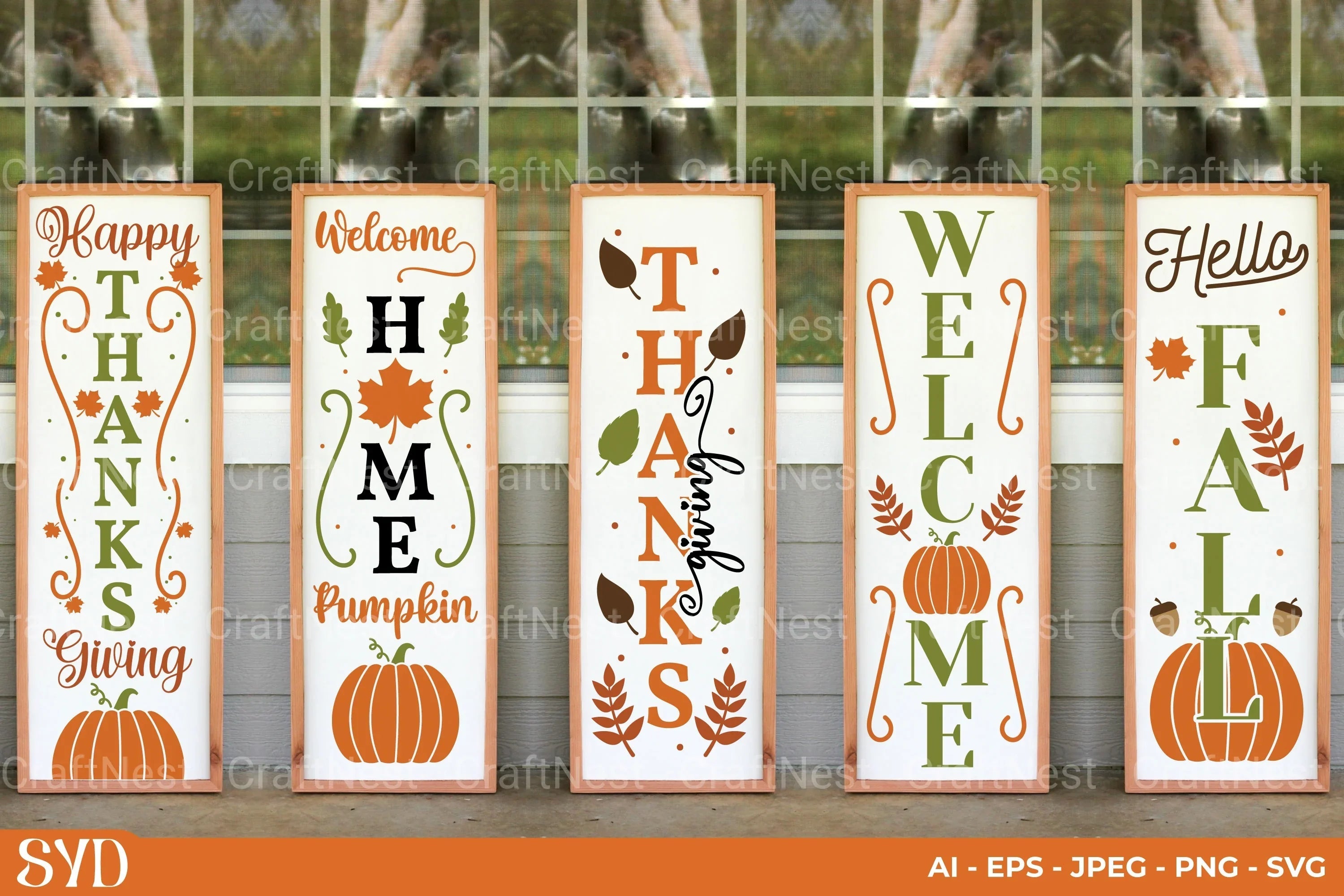 Thanksgiving Vertical Sign SVG Bundle - CraftNest - Digital Crafting and Art