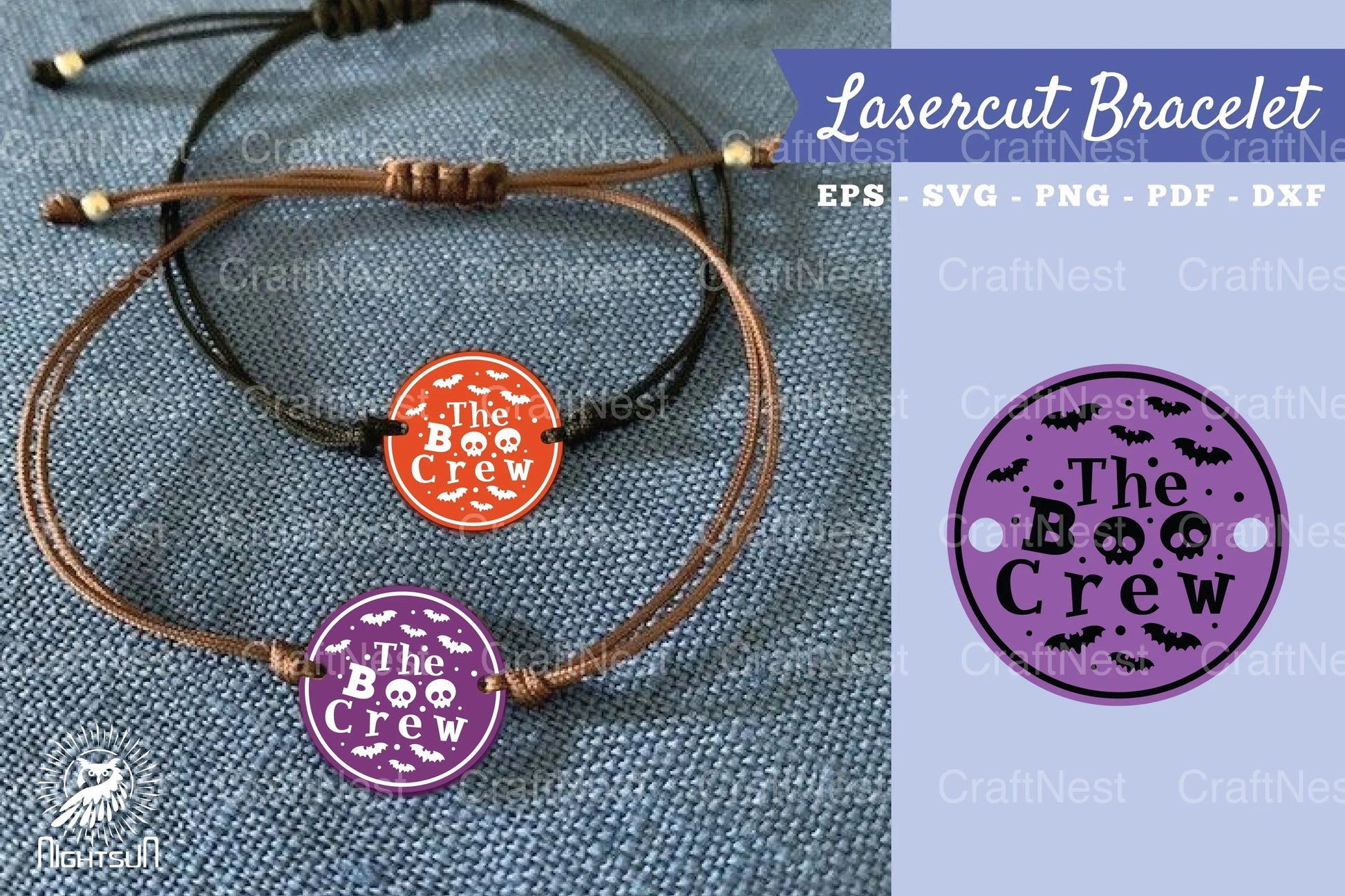 The Boo Crew Laser Cut Bracelet SVG Design Bundle - CraftNest - Digital Crafting and Art