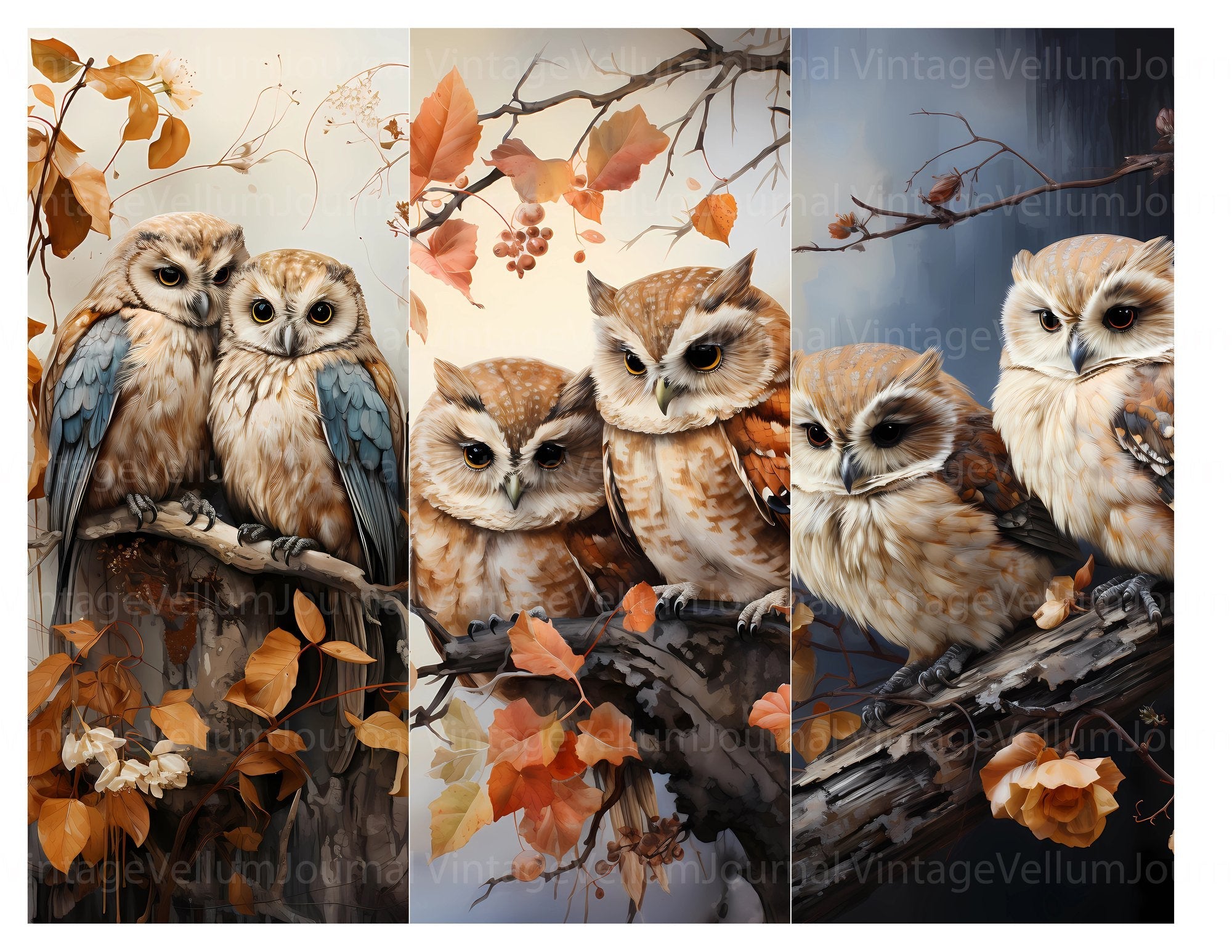 Cute Owls Junk Journal Pages - CraftNest
