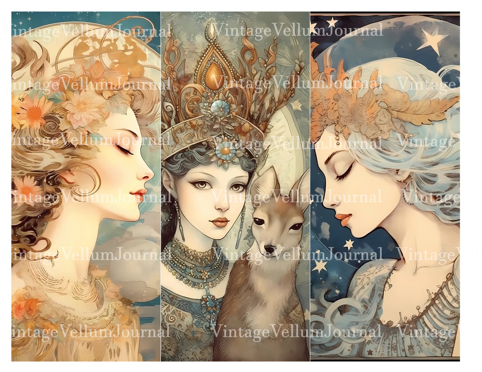 Moon Princess Junk Journal Pages - CraftNest