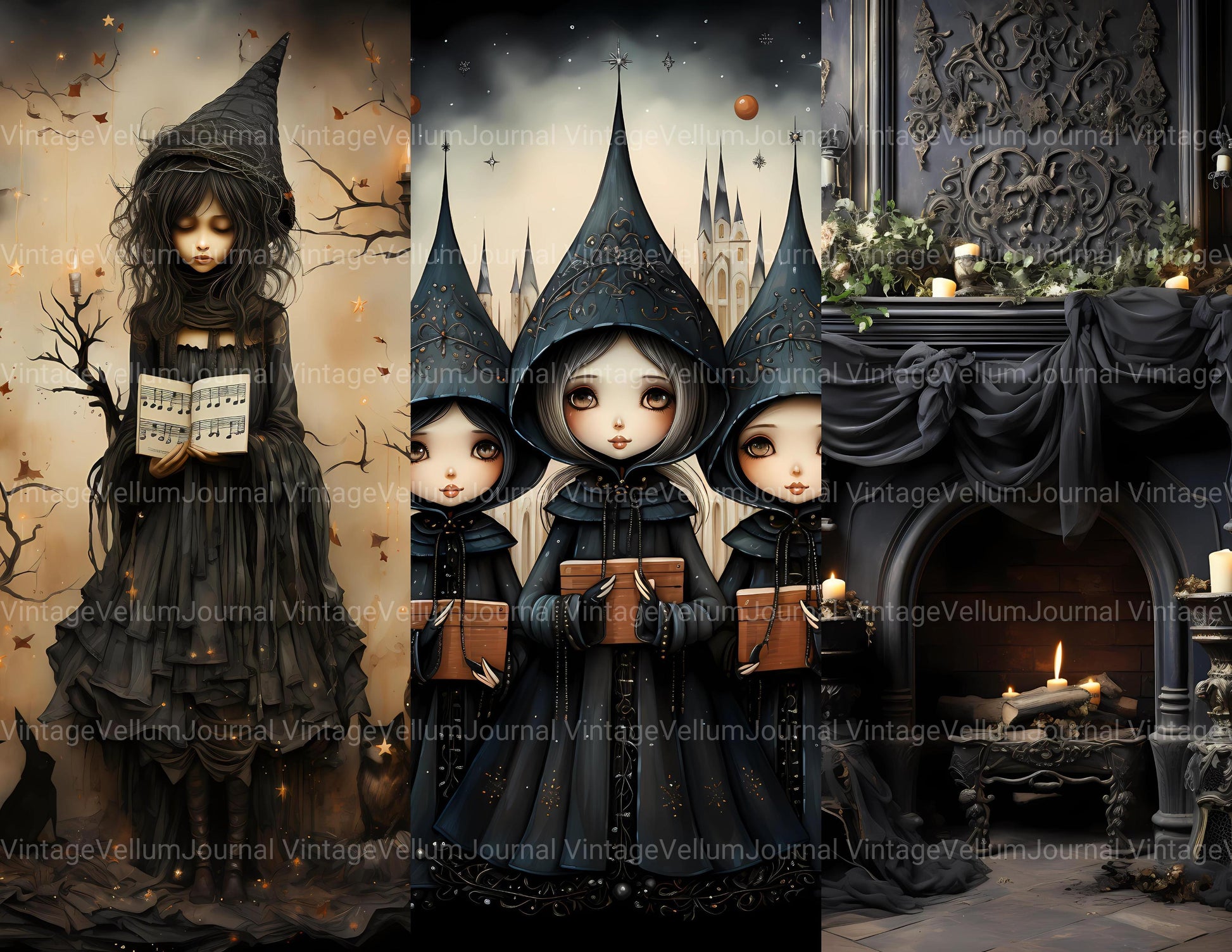 Gothic Christmas Junk Journal Pages - CraftNest