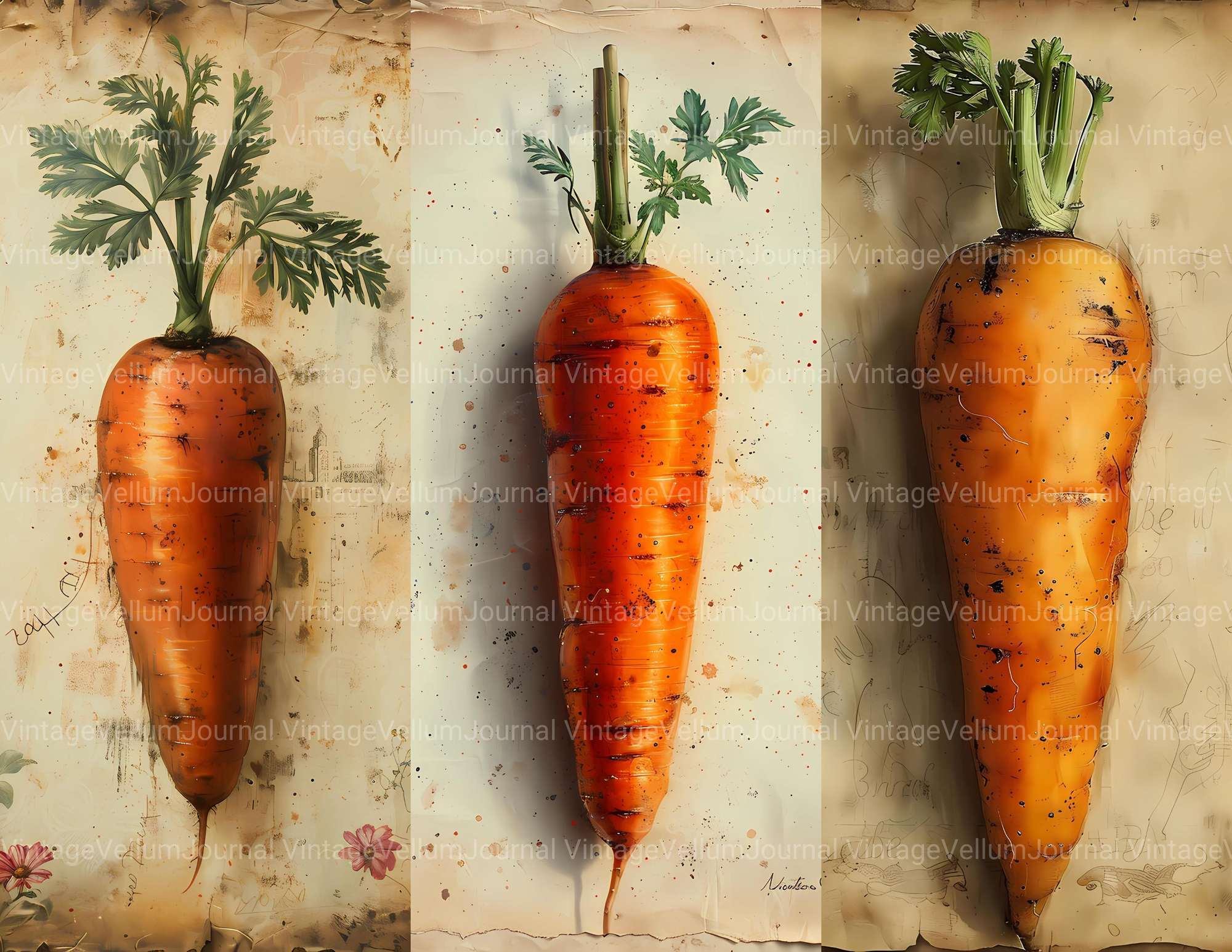 Carrot Junk Journal Pages - CraftNest - Digital Crafting and Art