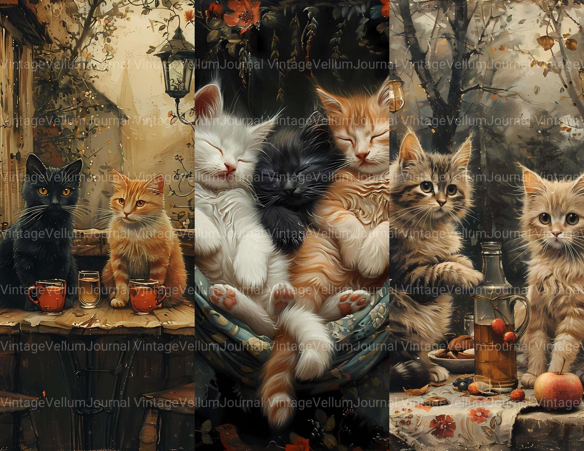 Cats Summer Junk Journal Pages - CraftNest - Digital Crafting and Art