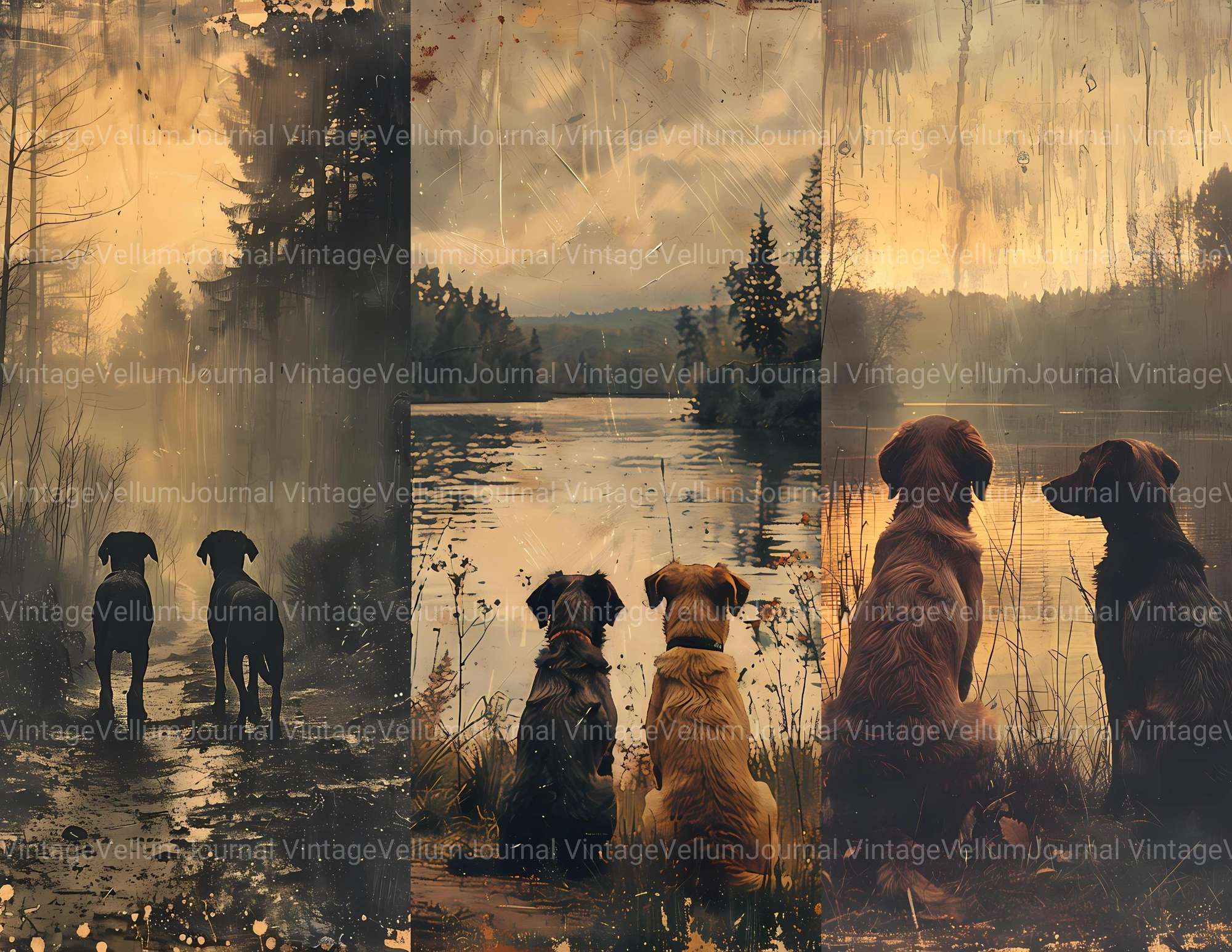 Dogs Summer Junk Journal Pages - CraftNest - Digital Crafting and Art