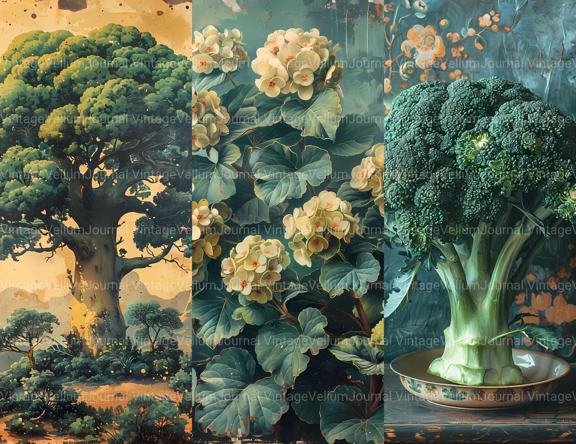 Broccoli Junk Journal Pages - CraftNest - Digital Crafting and Art