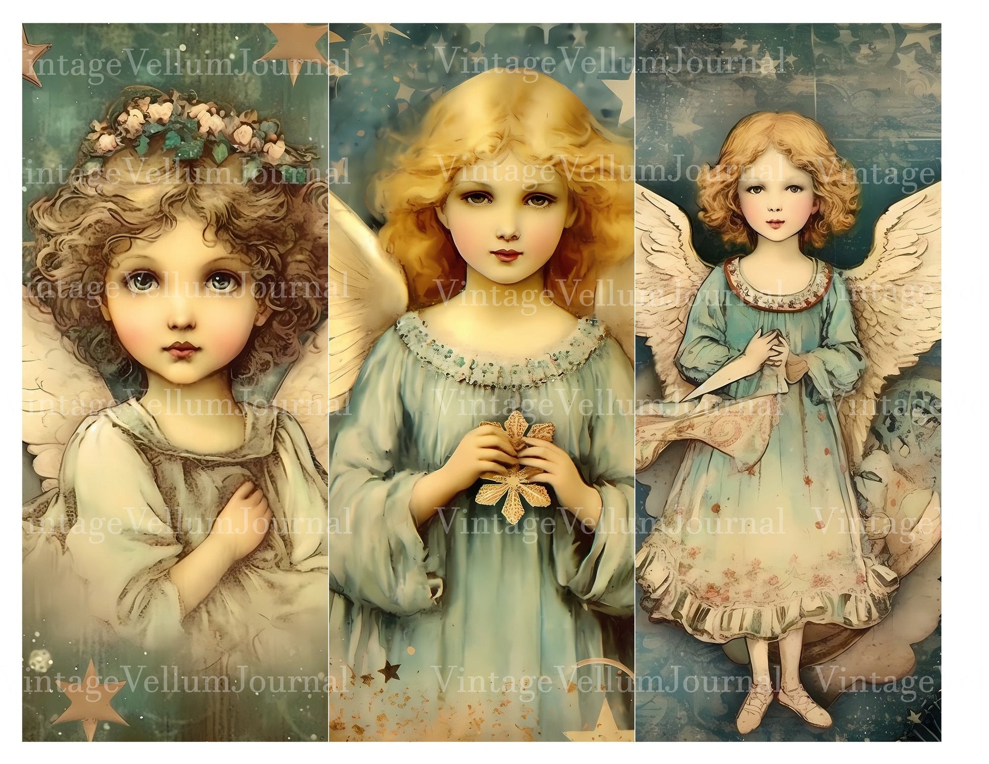 Cute Angels Junk Journal Pages - CraftNest