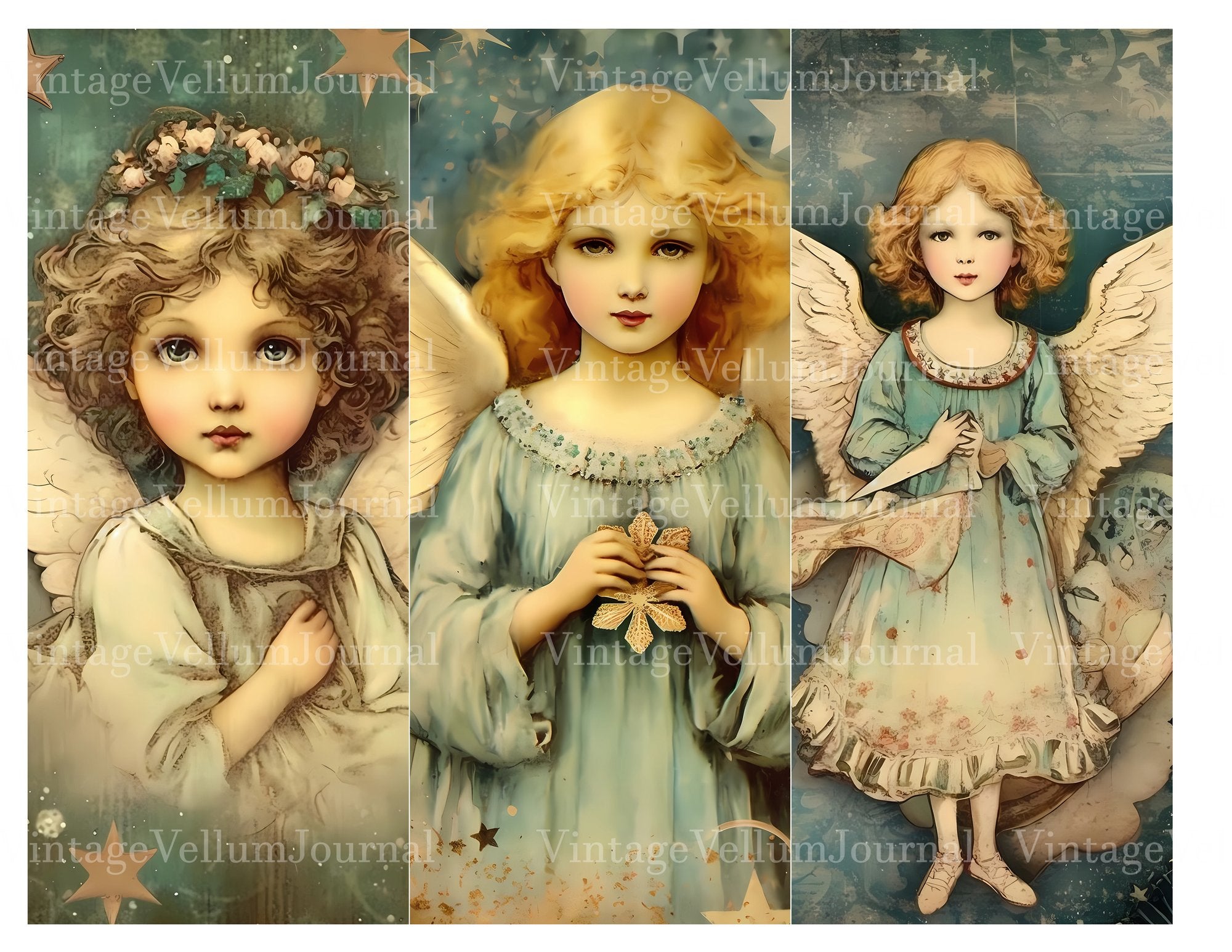 Cute Angels Junk Journal Pages - CraftNest