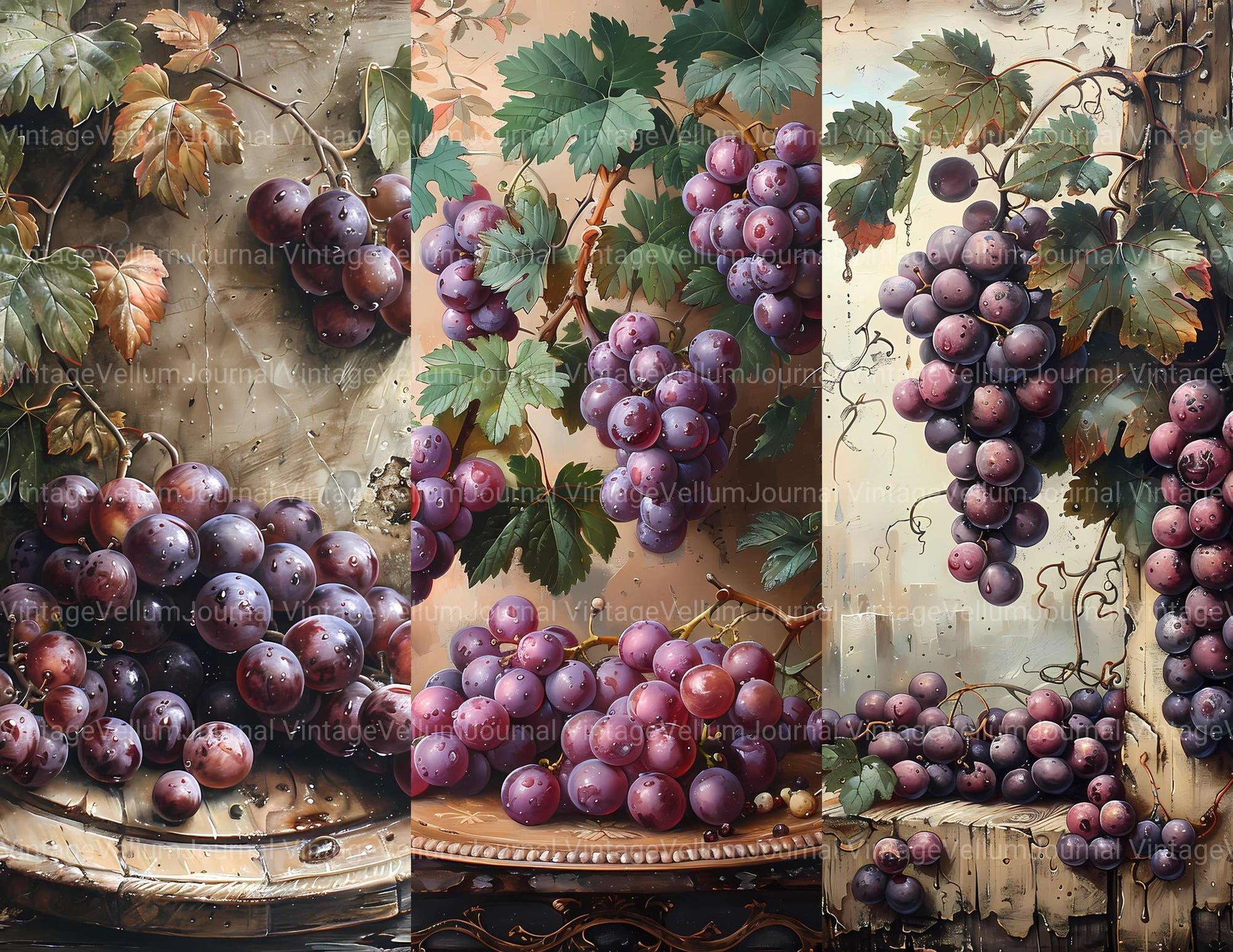 Grape Junk Journal Pages - CraftNest - Digital Crafting and Art