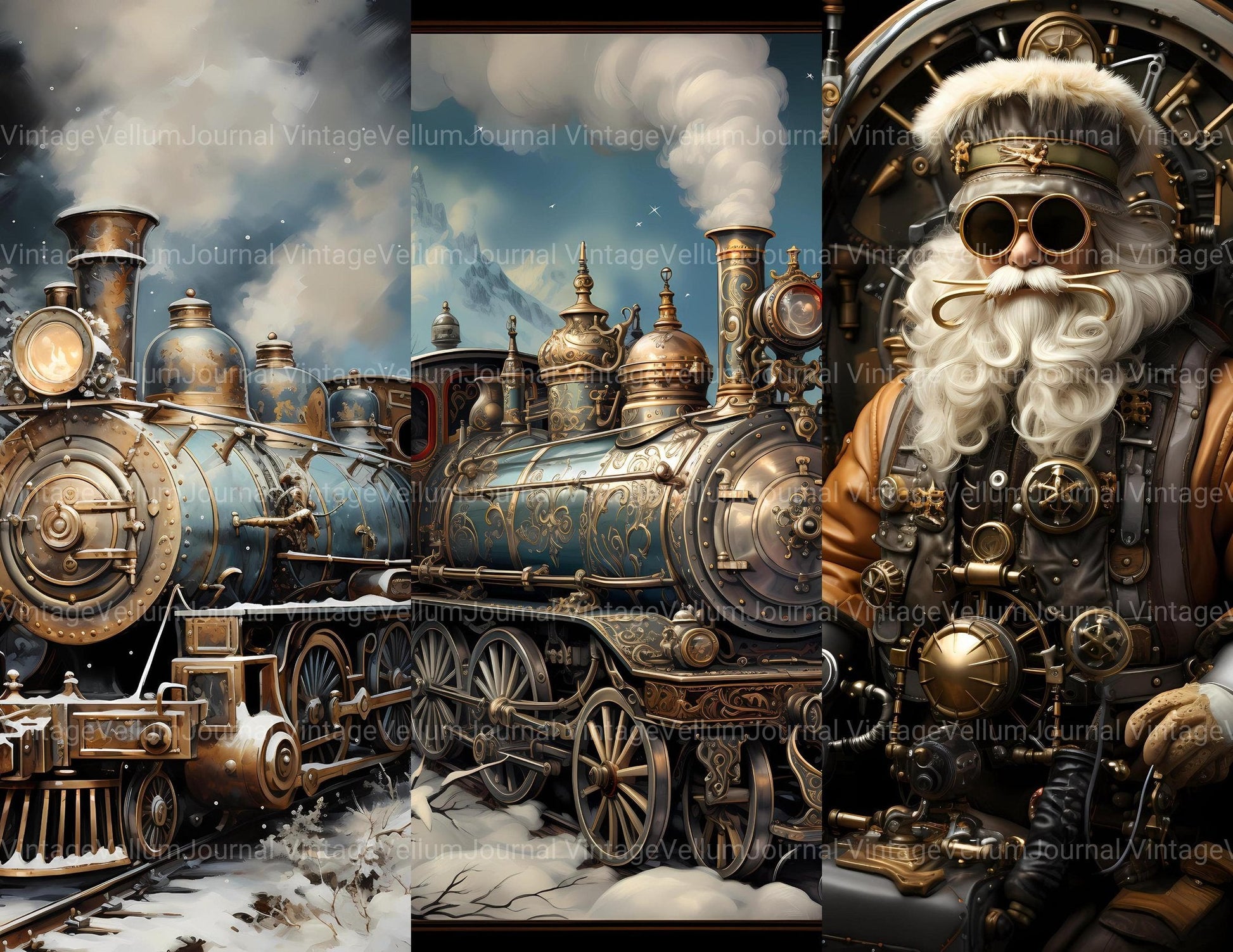 Steampunk Christmas Junk Journal Pages - CraftNest