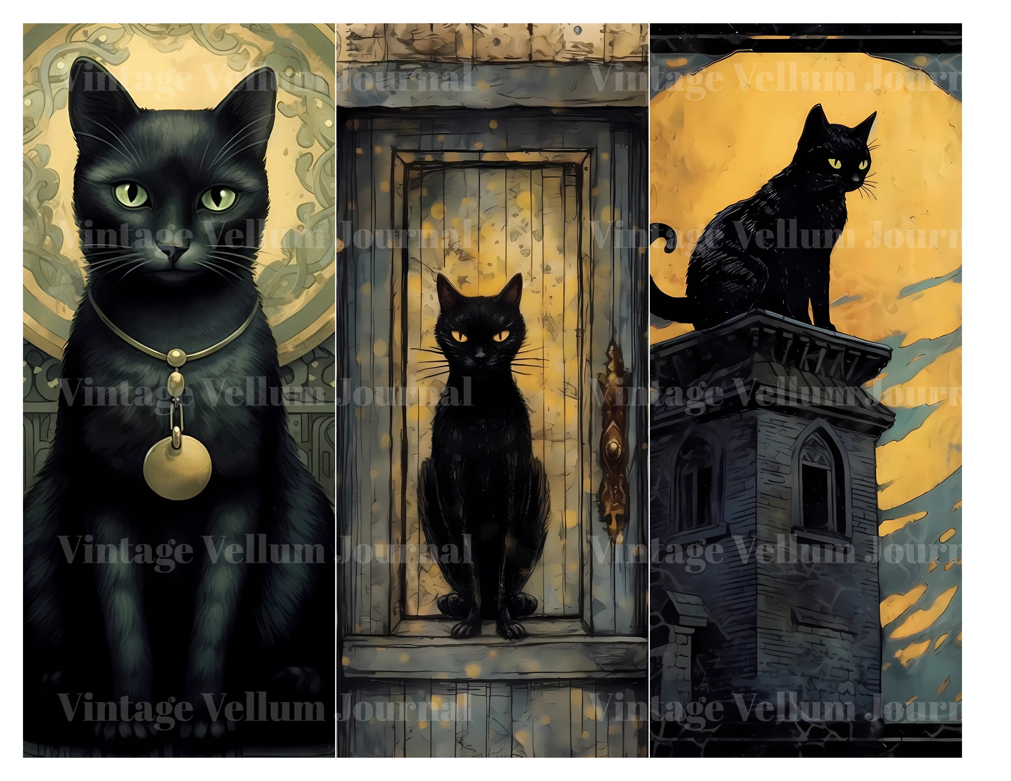Black Cats Junk Journal Pages - CraftNest