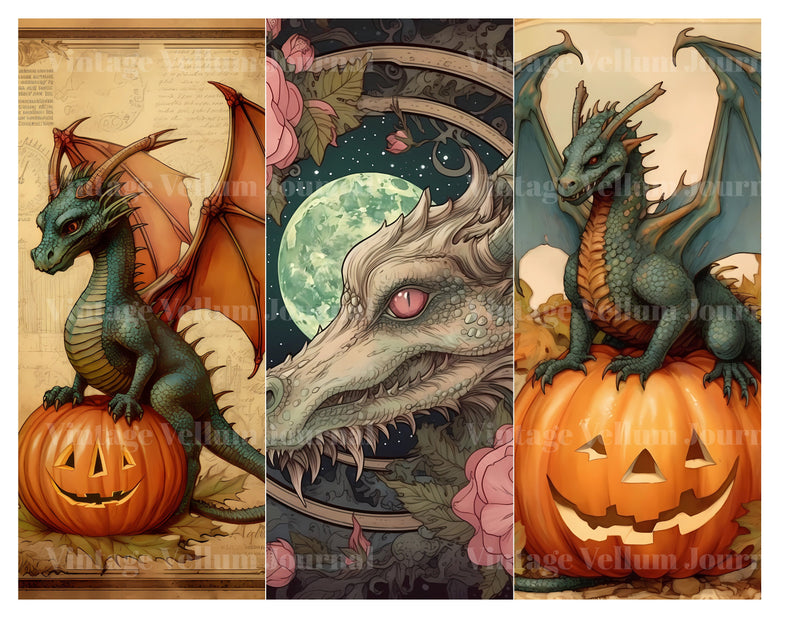 Halloween Dragons Junk Journal Pages - CraftNest