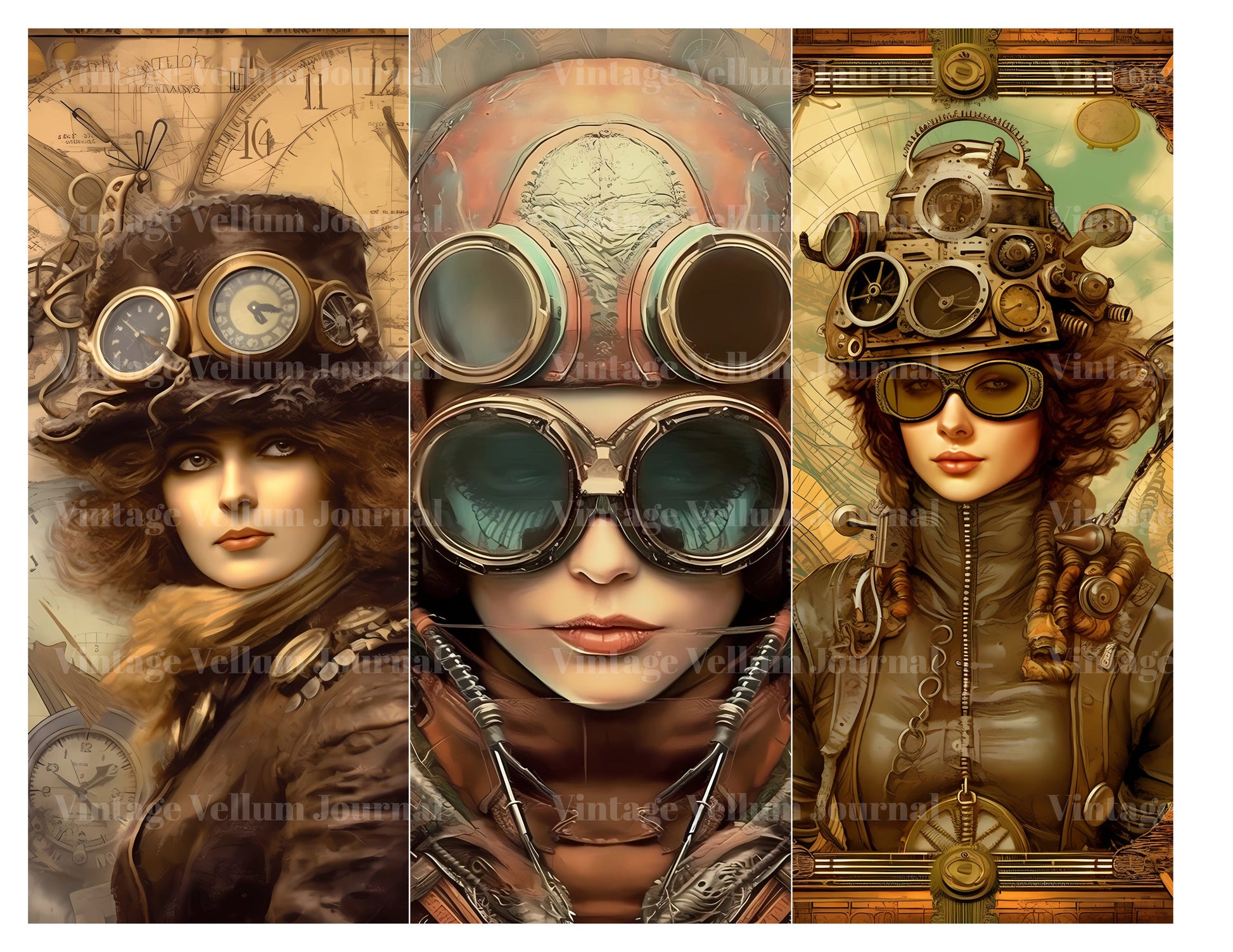Steampunk Aviator World Junk Journal Pages - CraftNest