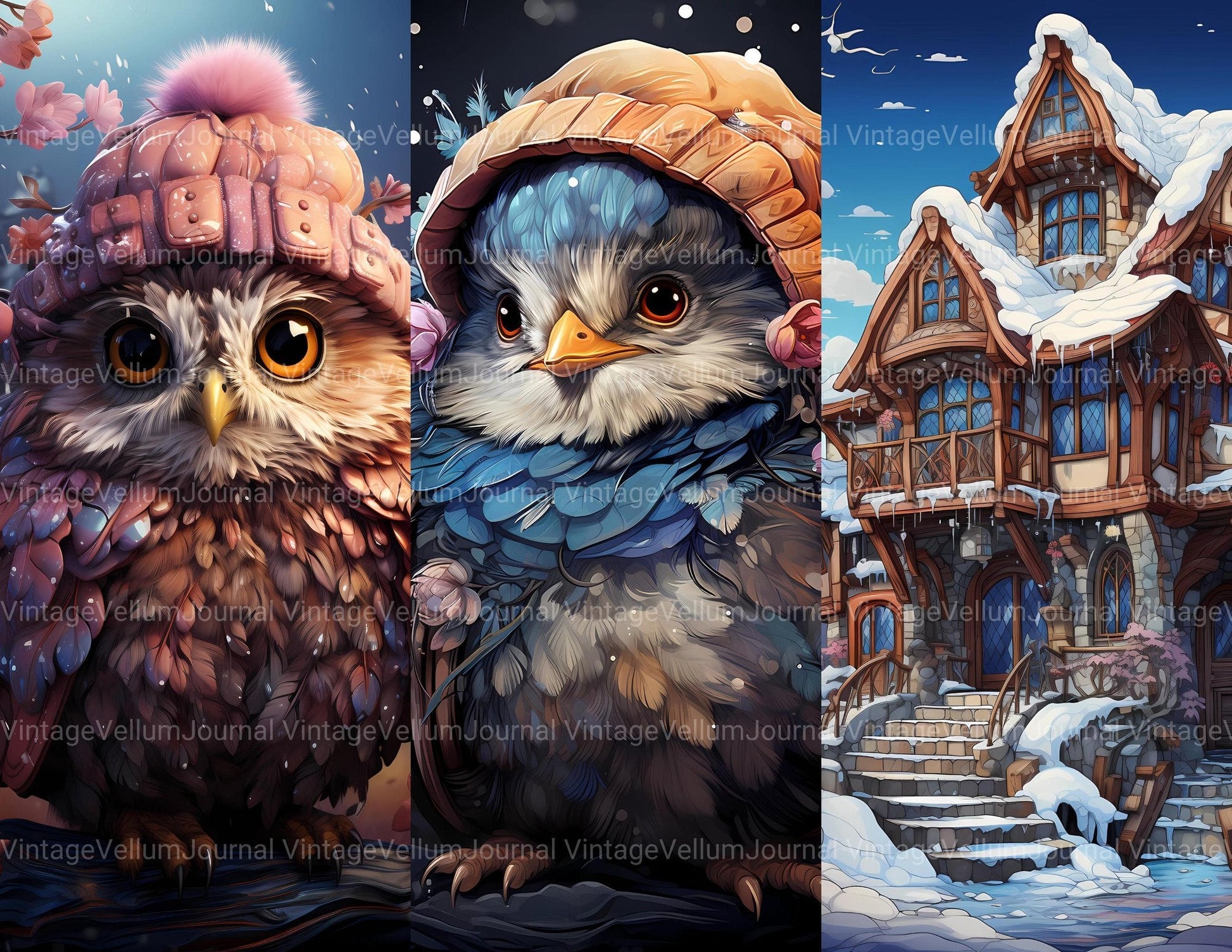 Kawaii Winter Junk Journal Pages - CraftNest
