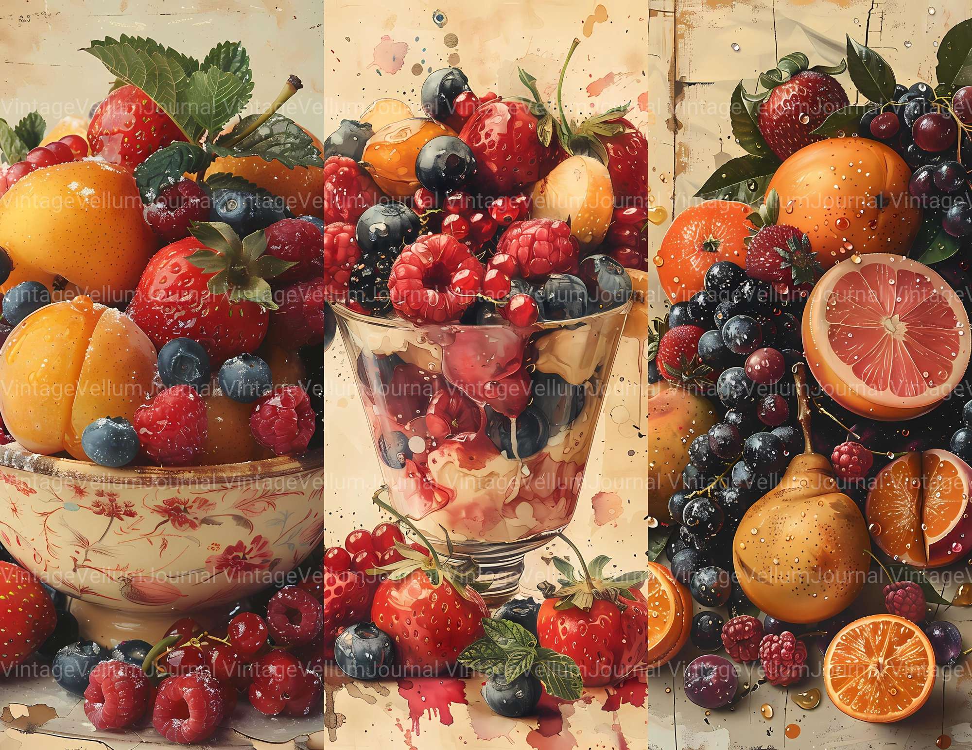 Fruit Salad Junk Journal Pages - CraftNest - Digital Crafting and Art