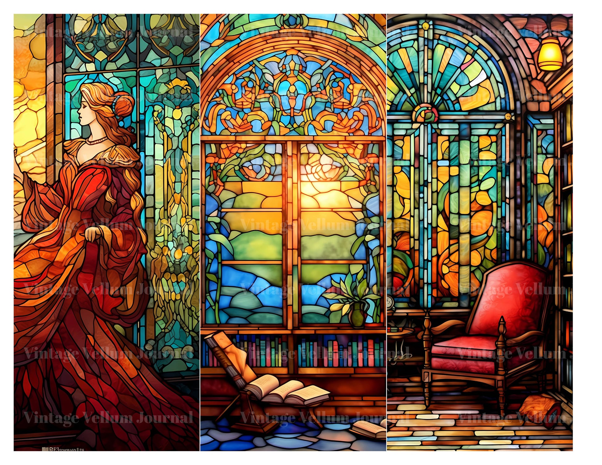 Stained Glass Junk Journal Pages - CraftNest