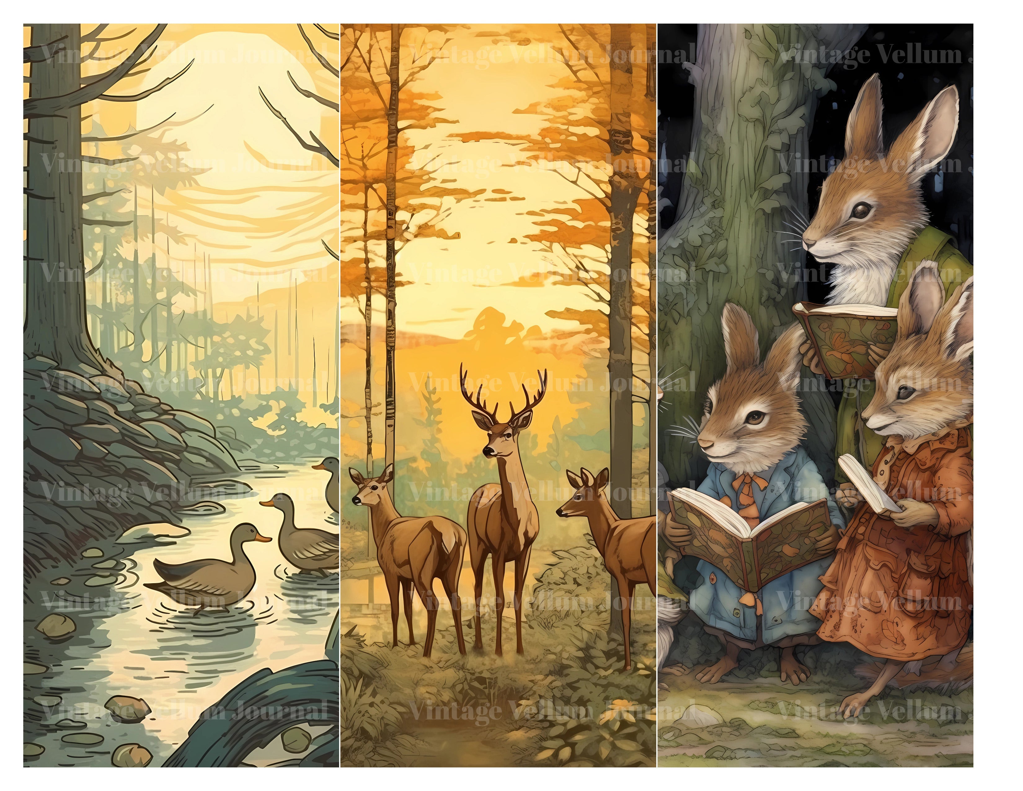 Woodland Animals Junk Journal Pages - CraftNest