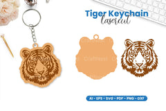 Tiger Keychain Lasercut SVG Bundle - CraftNest - Digital Crafting and Art