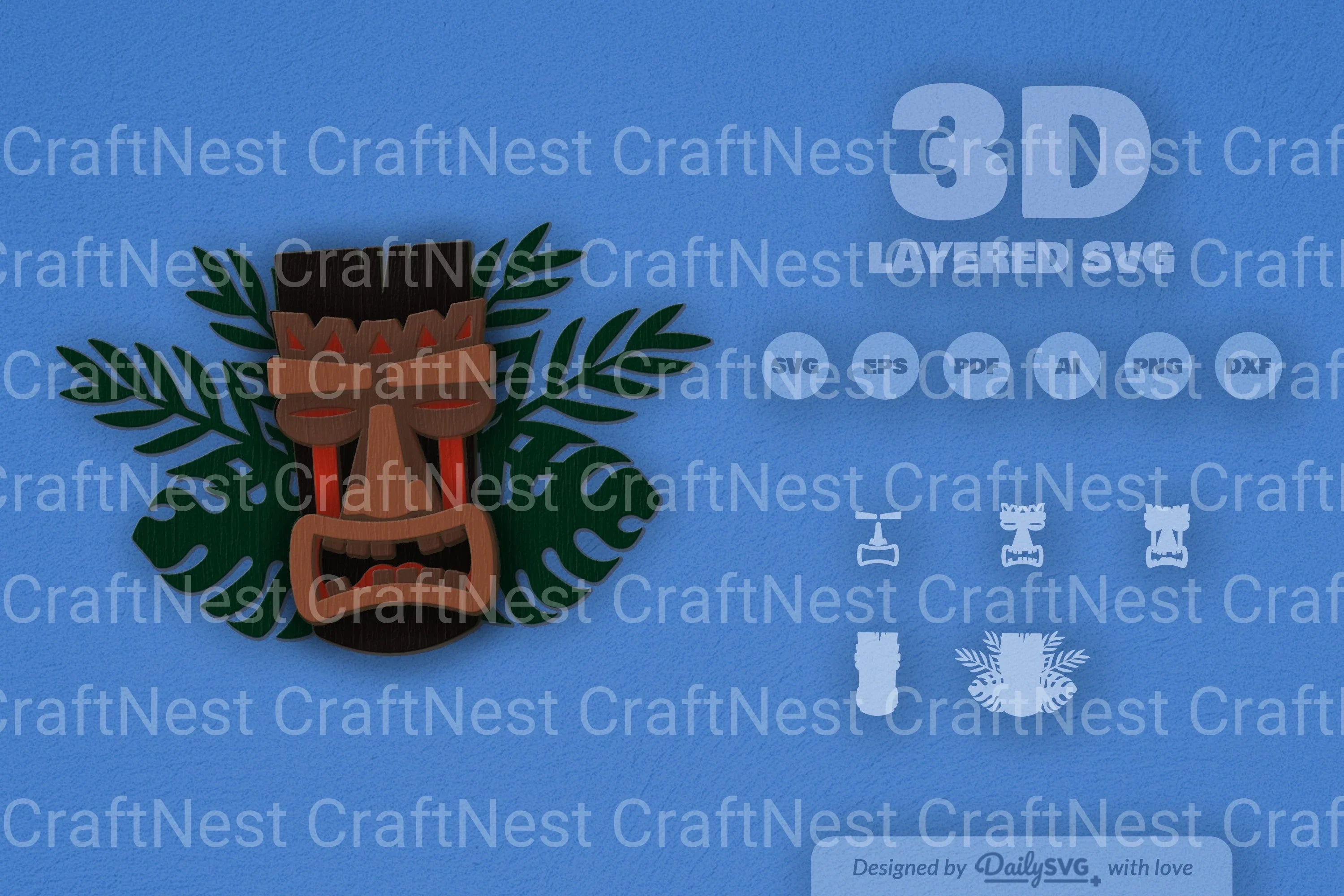 Tiki Mask Tribal Laser Cut SVG Bundle