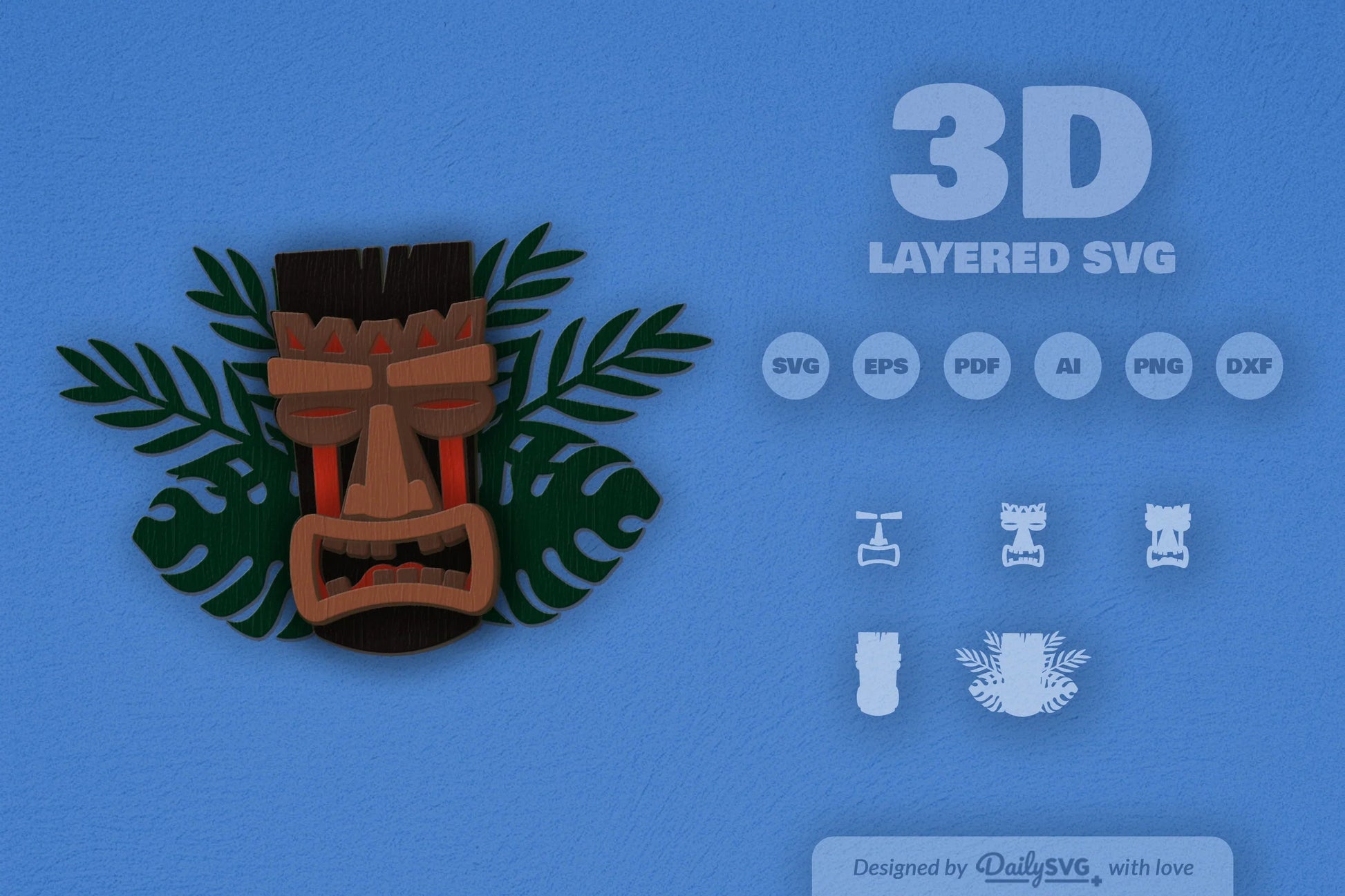 Tiki Mask Tribal Laser Cut SVG Bundle - CraftNest - Digital Crafting and Art