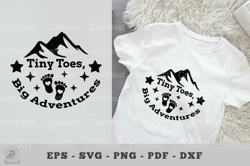 Baby Quotes SVG: Tiny Toes, Big Adventures Clipart Bundle - CraftNest - Digital Crafting and Art