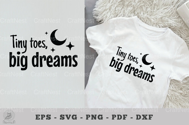 Baby Quotes SVG Bundle: Tiny Toes, Big Dreams - CraftNest - Digital Crafting and Art