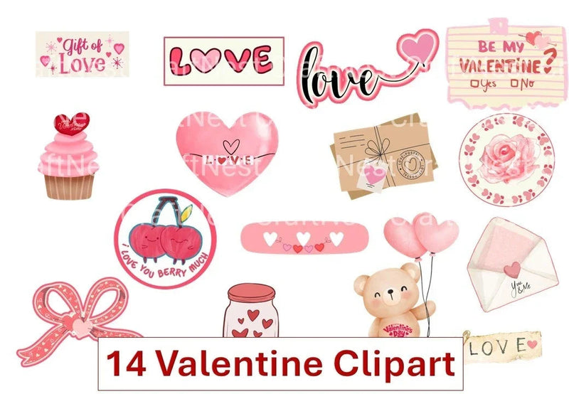 Valentine's Day Clipart Bundle - CraftNest - Digital Crafting and Art