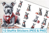 Staffie Dog Stickers Clipart Bundle