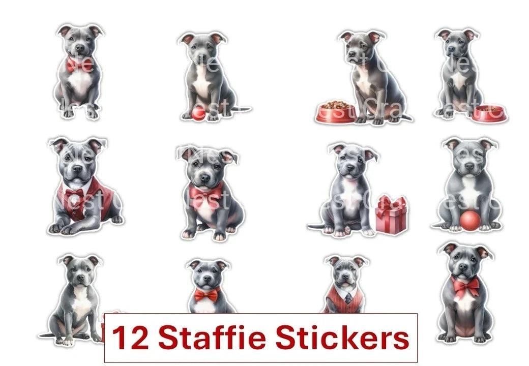 Staffie Dog Stickers Clipart Bundle - CraftNest - Digital Crafting and Art