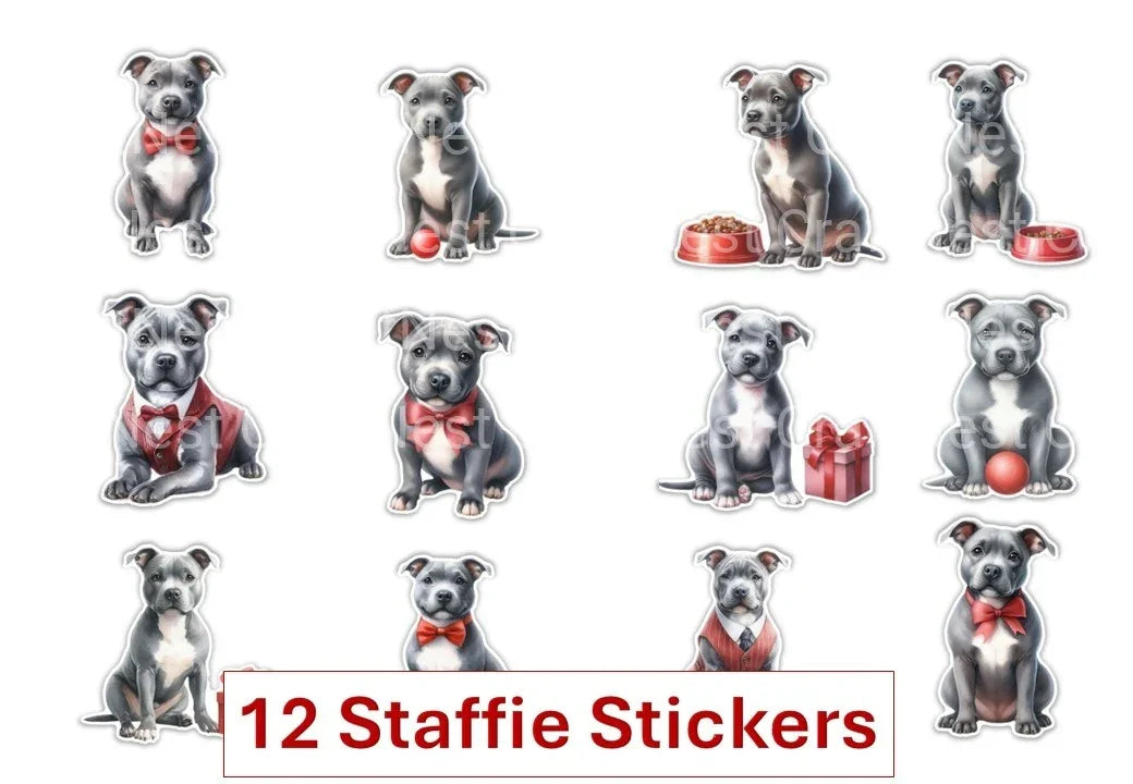 Staffie Dog Stickers Clipart Bundle - CraftNest - Digital Crafting and Art