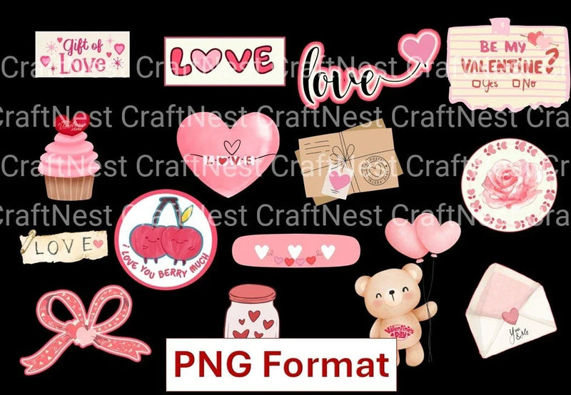 Valentine's Day Clipart Bundle - CraftNest - Digital Crafting and Art