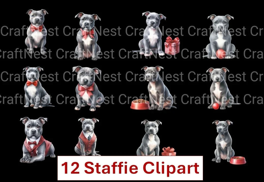 Staffie Dog Stickers Clipart Bundle - CraftNest - Digital Crafting and Art