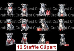 Staffie Dog Stickers Clipart Bundle - CraftNest - Digital Crafting and Art