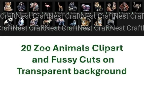 Zoo Animals Clipart Bundle - CraftNest - Digital Crafting and Art