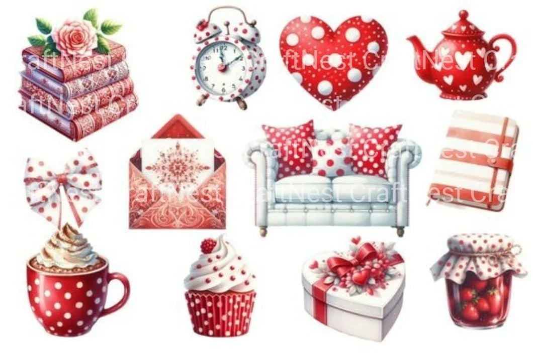 February Valentine Stickers Clipart Bundle - CraftNest - Digital Crafting and Art